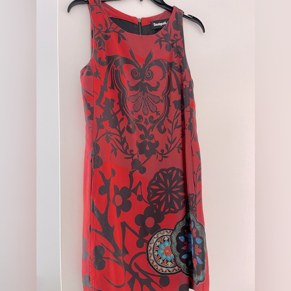 Desigual dark red and black Dress 38